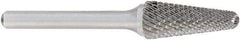 OSG - 5/8" Cut Diam, 1/4" Shank Diam, Cone Head Burr - Carbide, Radius End, 1-5/16" LOC, 2" OAL - Apex Tool & Supply