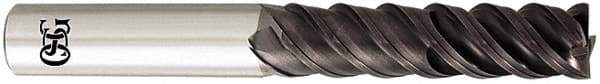 OSG - 10mm, 25mm LOC, 10mm Shank Diam, 80mm OAL, 4 Flute, Solid Carbide Square End Mill - Single End, TiAlN Finish, Spiral Flute, 50° Helix, Centercutting, Right Hand Cut, Right Hand Flute, Series HP451 - Apex Tool & Supply