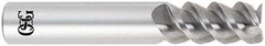 OSG - 25mm, 38mm LOC, 25mm Shank Diam, 102mm OAL, 3 Flute, Solid Carbide Square End Mill - Single End, Uncoated, Spiral Flute, 60° Helix, Centercutting, Right Hand Cut, Right Hand Flute, Series 460C - Apex Tool & Supply