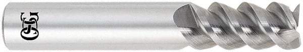 OSG - 1", 1-1/2" LOC, 1" Shank Diam, 4" OAL, 3 Flute, Solid Carbide Square End Mill - Single End, Uncoated, Spiral Flute, 60° Helix, Centercutting, Right Hand Cut, Right Hand Flute, Series 460C - Apex Tool & Supply