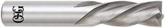 OSG - 1", 1-1/2" LOC, 1" Shank Diam, 4" OAL, 4 Flute, Solid Carbide Square End Mill - Single End, Uncoated, Spiral Flute, 30° Helix, Centercutting, Right Hand Cut, Left Hand Flute, Series 447 - Apex Tool & Supply