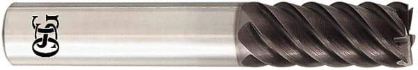 OSG - 22mm, 22mm LOC, 38mm Shank Diam, 102mm OAL, 6 Flute, Solid Carbide Square End Mill - Single End, TiAlN Finish, Spiral Flute, 50° Helix, Centercutting, Right Hand Cut, Right Hand Flute, Series HP450 - Apex Tool & Supply