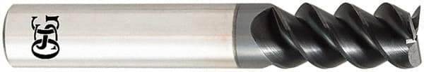 OSG - 25mm, 38mm LOC, 25mm Shank Diam, 102mm OAL, 3 Flute, Solid Carbide Square End Mill - Single End, TiAlN Finish, Spiral Flute, 60° Helix, Centercutting, Right Hand Cut, Right Hand Flute, Series HP460 - Apex Tool & Supply