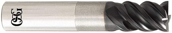 OSG - 12mm, 18mm LOC, 12mm Shank Diam, 102mm OAL, 4 Flute, Solid Carbide Square End Mill - Single End, TiAlN Finish, Spiral Flute, 50° Helix, Centercutting, Right Hand Cut, Right Hand Flute, Series HP453 - Apex Tool & Supply