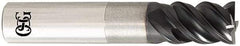 OSG - 12mm, 18mm LOC, 12mm Shank Diam, 102mm OAL, 4 Flute, Solid Carbide Square End Mill - Single End, TiAlN Finish, Spiral Flute, 50° Helix, Centercutting, Right Hand Cut, Right Hand Flute, Series HP453 - Apex Tool & Supply