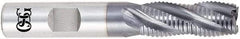 OSG - 1-1/2" Diam, 2" LOC, 6 Flute Cobalt Roughing Square End Mill - TiAlN Finish, 4-1/2" OAL, 1-1/4" Shank Diam, Single End, Centercutting - Apex Tool & Supply