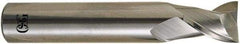 OSG - 11.5mm, 22mm LOC, 12mm Shank Diam, 75mm OAL, 2 Flute, Solid Carbide Square End Mill - Single End, Uncoated, Spiral Flute, 30° Helix, Right Hand Cut, Right Hand Flute, Series 8120 - Apex Tool & Supply