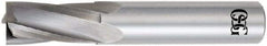 OSG - 1", 1-1/2" LOC, 1" Shank Diam, 4" OAL, 4 Flute, Solid Carbide Square End Mill - Single End, Uncoated, Spiral Flute, 15° Helix, Centercutting, Right Hand Cut, Right Hand Flute, Series 409 - Apex Tool & Supply