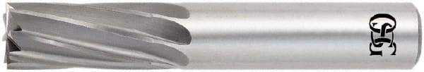 OSG - 1", 1-1/2" LOC, 1" Shank Diam, 4" OAL, 14 Flute, Solid Carbide Square End Mill - Single End, Uncoated, Spiral Flute, 15° Helix, Centercutting, Right Hand Cut, Right Hand Flute, Series 408 - Apex Tool & Supply