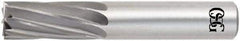 OSG - 1", 1-1/2" LOC, 1" Shank Diam, 4" OAL, 14 Flute, Solid Carbide Square End Mill - Single End, Uncoated, Spiral Flute, 15° Helix, Centercutting, Right Hand Cut, Right Hand Flute, Series 408 - Apex Tool & Supply