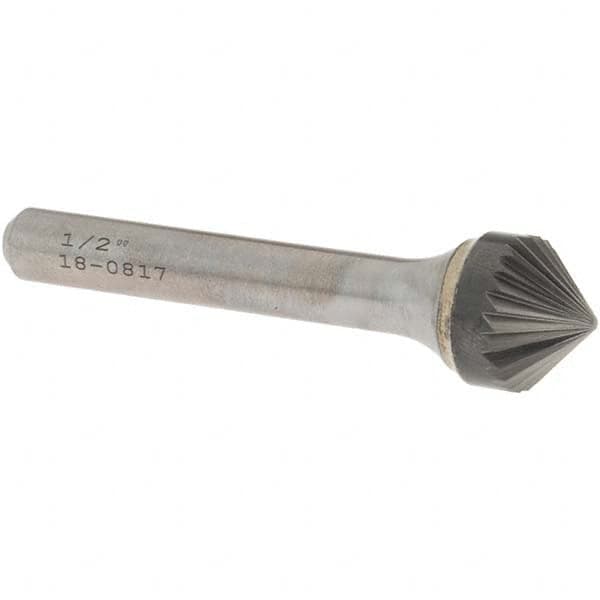 OSG - 1/2" Head Diam, 1/4" Shank Diam, 24 Flute 90° Solid Carbide Countersink - Apex Tool & Supply
