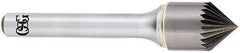 OSG - 1/4" Head Diam, 1/4" Shank Diam, 18 Flute 90° Solid Carbide Countersink - Bright Finish, Single End, Straight Shank, Right Hand Cut - Apex Tool & Supply