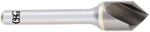 OSG - 3/4" Head Diam, 3/8" Shank Diam, 1 Flute 90° Solid Carbide Countersink - Bright Finish, Single End, Straight Shank, Right Hand Cut - Apex Tool & Supply