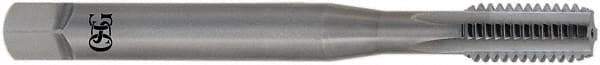OSG - 3/8-24 UNF 2B 4 Flute Bright Finish Solid Carbide Straight Flute Machine Tap - Bottoming, Right Hand Thread, 2-15/16" OAL, 1-1/4" Thread Length, Oversize - Apex Tool & Supply