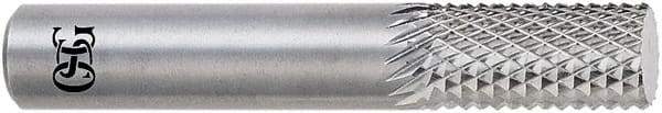 OSG - 3/32" Diam, 5/16" LOC, Burr End, Solid Carbide Diamond Pattern Router Bit - Right Hand Cut, 1-1/2" OAL, 1/8" Shank Diam, Use on Glass Reinforced Polyester, Graphite Composite Laminates, Kevlar, Phenolic Epoxy - Apex Tool & Supply