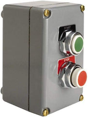 Square D - 2 Operator, Pushbutton Control Station - Start-Stop (Legend), Maintained Switch, NO/NC Contact, NEMA 1, 13, 3, 4 - Apex Tool & Supply