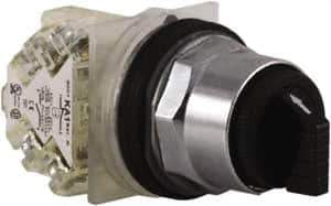 Square D - 30mm Mount Hole, 3 Position, Selector Switch Only - Black, Maintained (MA), Nonilluminated - Apex Tool & Supply