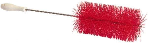 PRO-SOURCE - 1" Bristle Length, Plastic Food Service Brush - 6-1/2" Long x 2" Wide Head, 21" OAL, Red, Wire Block - Apex Tool & Supply