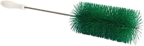PRO-SOURCE - 1" Bristle Length, Plastic Food Service Brush - 6-1/2" Long x 2" Wide Head, 21" OAL, Green, Wire Block - Apex Tool & Supply