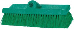 PRO-SOURCE - 1-3/4" Bristle Length, Polypropylene Food Service Brush - 10" Long x 5" Wide Head, 20" OAL, Long Handle, Green, Foam Block - Apex Tool & Supply