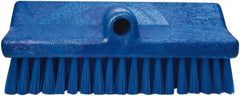 PRO-SOURCE - 1-3/4" Bristle Length, Polypropylene Food Service Brush - 10" Long x 5" Wide Head, 20" OAL, Long Handle, Blue, Foam Block - Apex Tool & Supply