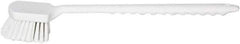 PRO-SOURCE - 1-3/4" Bristle Length, Plastic Utility Scrub Brush - 4-1/2" Long x 3-3/4" Wide Head, 20" OAL, Long Handle, White, Foam Block - Apex Tool & Supply
