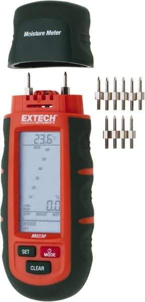 Extech - 32 to 104°F Operating Temp, Pocket Size Moisture Meter - LCD Display - Apex Tool & Supply