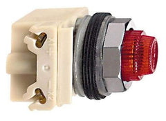 Square D - 28 V Red Lens LED Indicating Light - Round Lens, Screw Clamp Connector, 70mm OAL x 54mm Wide, Shock Resistant, Vibration Resistant - Apex Tool & Supply