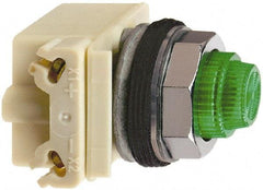 Schneider Electric - 240 VAC Green Lens Incandescent Pilot Light - Round Lens, Screw Clamp Connector - Apex Tool & Supply