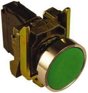 Square D - 0.87 Inch Mount Hole, Pushbutton Switch Only - Round, Green Pushbutton, Illuminated, Momentary (MO), Shock and Vibration Resistant - Apex Tool & Supply