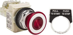 Square D - 30mm Mount Hole, Pushbutton Switch - Red Pushbutton, Maintained (MA) - Apex Tool & Supply