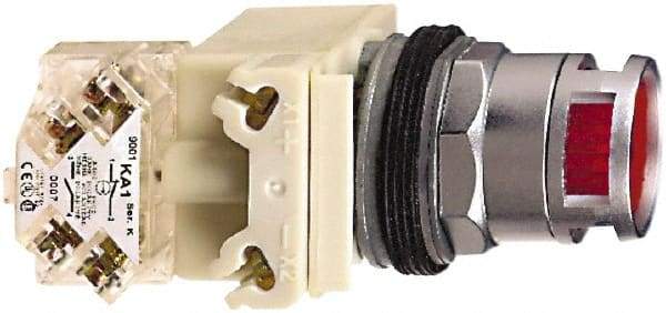 Schneider Electric - 30mm Mount Hole, Extended Straight, Pushbutton Switch with Contact Block - Green Pushbutton, Momentary (MO) - Apex Tool & Supply