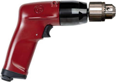 Chicago Pneumatic - 3/8" Keyed Chuck - Pistol Grip Handle, 3,200 RPM, 4.5 LPS, 7.45 CFM, 1 hp, 90 psi - Apex Tool & Supply