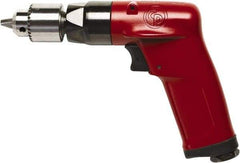 Chicago Pneumatic - 1/4" Keyed Chuck - Pistol Grip Handle, 2,400 RPM, 2.25 LPS, 4.75 CFM, 0.5 hp, 90 psi - Apex Tool & Supply