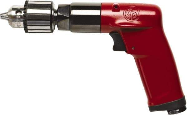 Chicago Pneumatic - 3/8" Keyed Chuck - Pistol Grip Handle, 500 RPM, 2.25 LPS, 4.75 CFM, 0.5 hp, 90 psi - Apex Tool & Supply