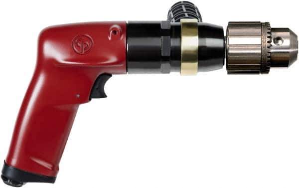 Chicago Pneumatic - 1/2" Keyed Chuck - Pistol Grip Handle, 900 RPM, 4.5 LPS, 7.45 CFM, 1 hp, 90 psi - Apex Tool & Supply