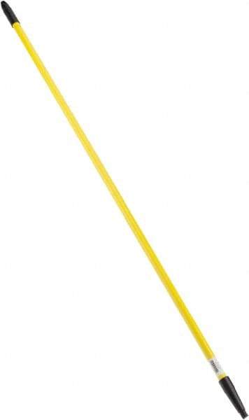 PRO-SOURCE - 60 x 1-1/4" Fiberglass Handle for Floor Squeegees & Push Brooms - Threaded Connection, Yellow - Apex Tool & Supply