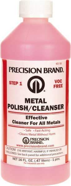 Precision Brand - 1 Pint Bottle Metal Polish and Cleanser - 1 Pint Metal Polish and Cleanser - Apex Tool & Supply