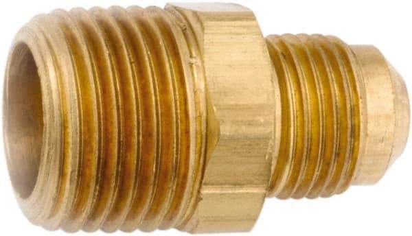 ANDERSON METALS - 3/8" Tube OD, 45° Lead Free Brass Flared Tube Male Connector - 3/4 NPT, Flare x MNPT Ends - Apex Tool & Supply