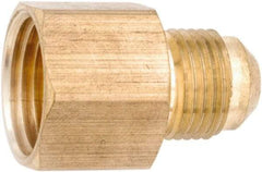 ANDERSON METALS - 5/8" Tube OD, 45° Lead Free Brass Flared Tube Female Connector - 3/8 NPT, Flare x FNPT Ends - Apex Tool & Supply