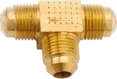 ANDERSON METALS - 1/2" Tube OD, 45° Lead Free Brass Flared Tube Union Tee - Flare x Flare x Flare Ends - Apex Tool & Supply