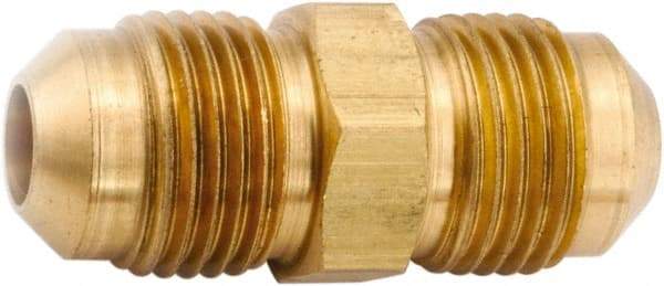 ANDERSON METALS - 3/8" Tube OD, 45° Lead Free Brass Flared Tube Union - Flare x Flare Ends - Apex Tool & Supply
