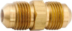 ANDERSON METALS - 1/2" Tube OD, 45° Lead Free Brass Flared Tube Union - Flare x Flare Ends - Apex Tool & Supply