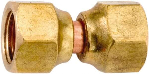 ANDERSON METALS - 1/2" Tube OD, 45° Lead Free Brass Flared Tube Swivel Connector - Flare x Flare Ends - Apex Tool & Supply
