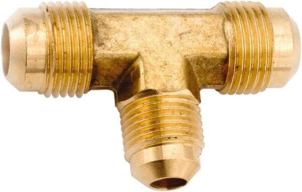 ANDERSON METALS - 5/8 x 5/8 x 1/2" Tube OD, 45° Lead Free Brass Flared Tube Union Tee - Flare x Flare x Flare Ends - Apex Tool & Supply