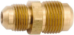ANDERSON METALS - 5/8 x 3/8" Tube OD, 45° Lead Free Brass Flared Tube Union - Flare x Flare Ends - Apex Tool & Supply