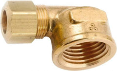 ANDERSON METALS - 1/4" OD, Lead Free Brass Female Elbow - 300 Max Working psi, Comp x FNPT Ends - Apex Tool & Supply