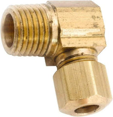 ANDERSON METALS - 1/2" OD, Lead Free Brass Male Elbow - 200 Max Working psi, Comp x MNPT Ends - Apex Tool & Supply