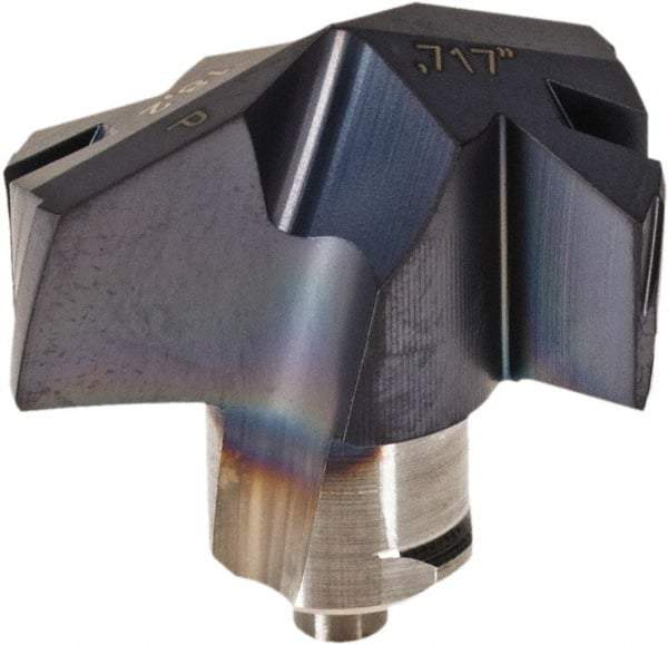 Iscar - Series ICP-2M, 0.717" Diam Grade IC908 140° Replaceable Drill Tip - Carbide, TiAlN Finish, 18 Seat Size, Through Coolant - Apex Tool & Supply