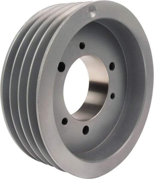 TB Wood's - 4 Groove, 7/8 to 3-1/2 Bore Diam, 10.9" Outside Diam, QD Bushed V Belt Sheave - 10.9 5V Diam Belt Pitch - Apex Tool & Supply